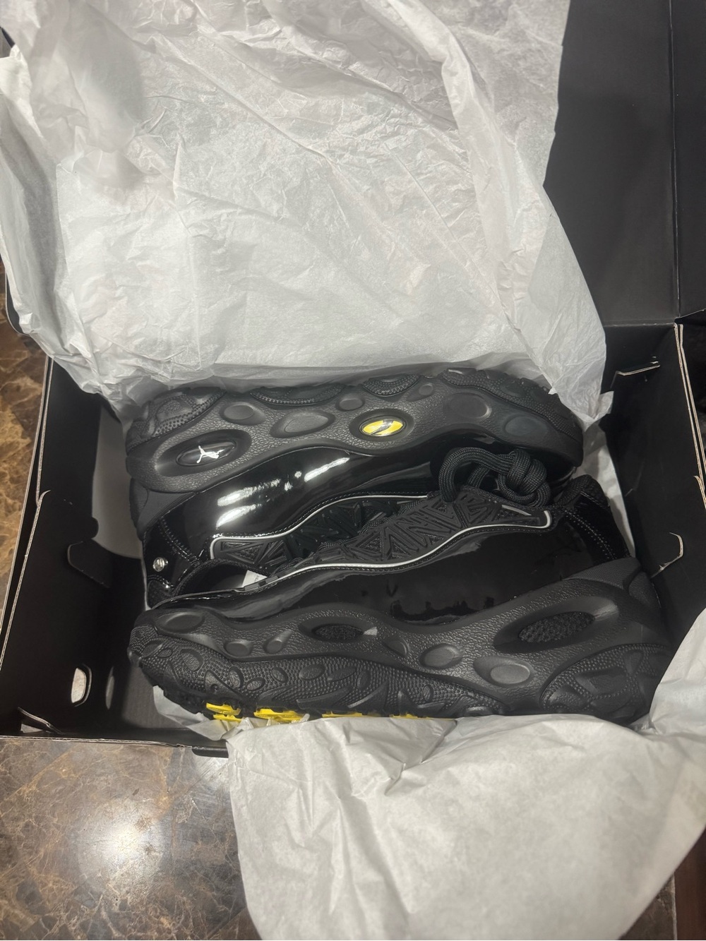 Puma Men's Black Sneakers with Yellow Accents